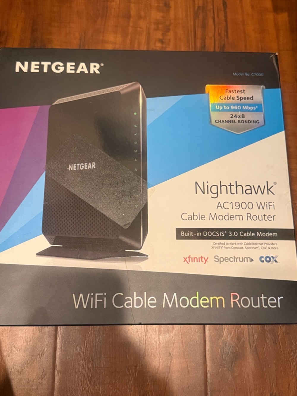 netgear Nighthawk AC1900 Black WiFi Cable Modem Router (Black)